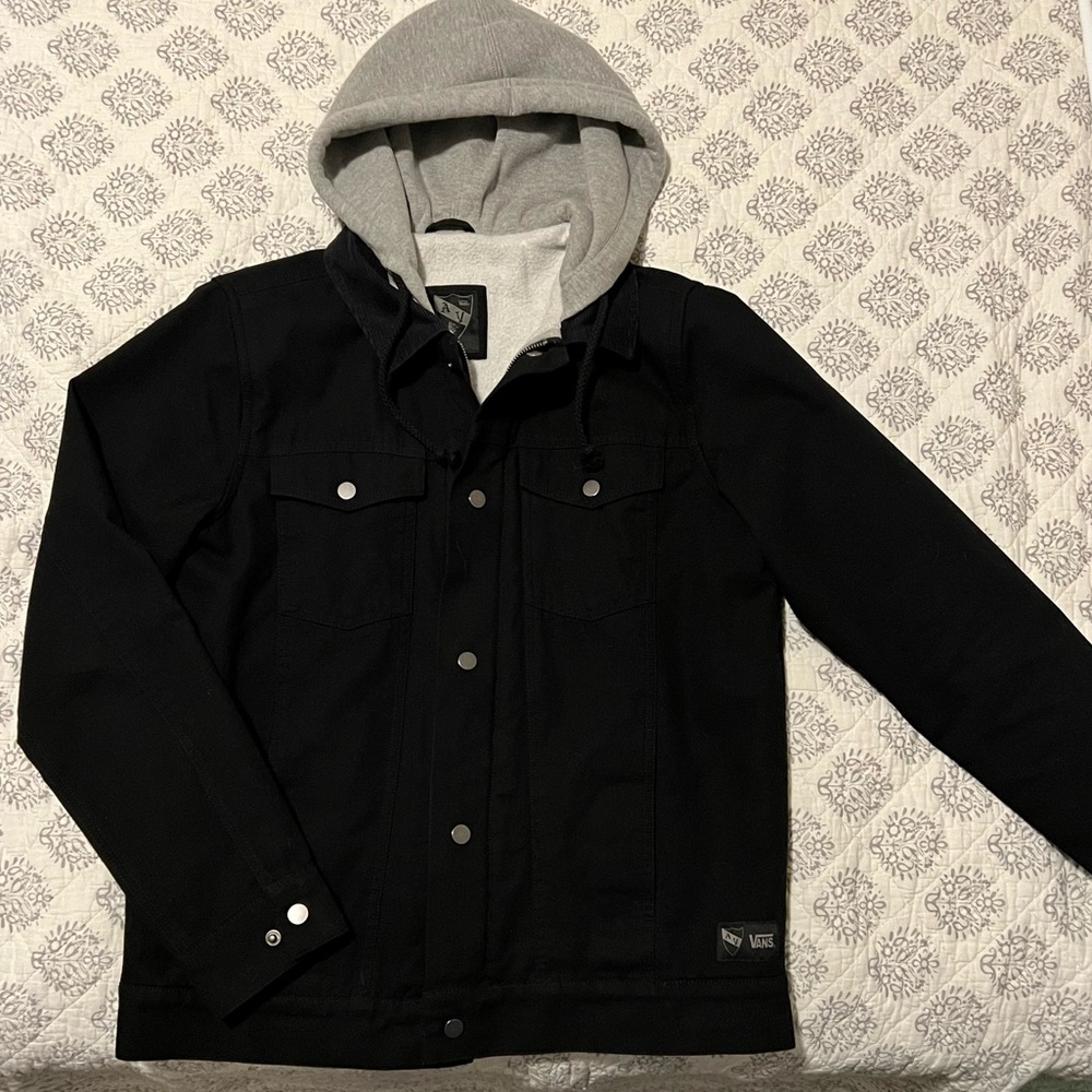 Vans Black Hooded Utility Jacket - Size Mens Small
